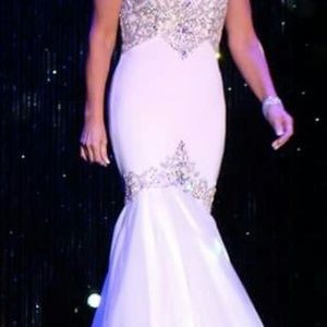 White sequined pageant gown